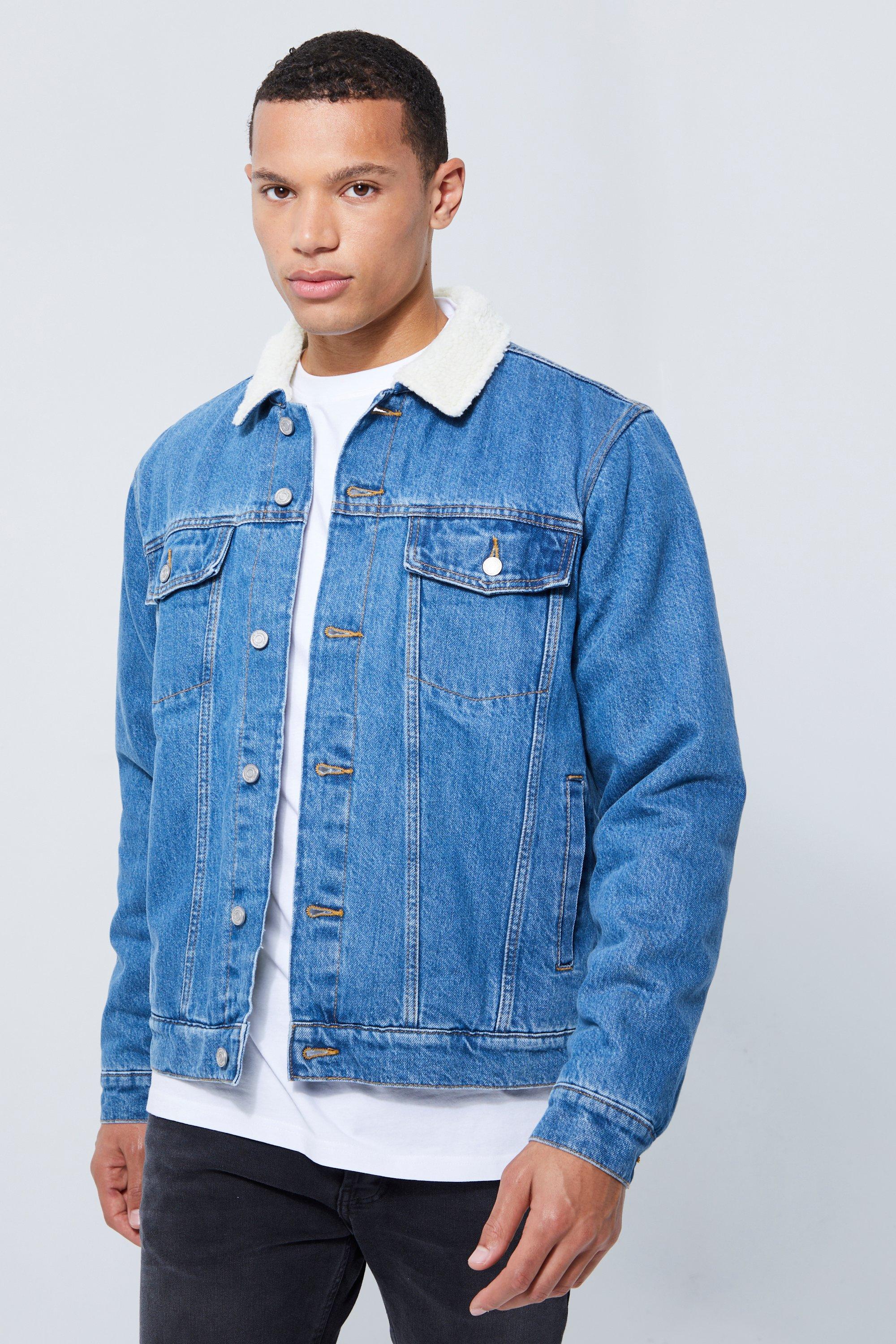 Tall white 2024 denim jacket